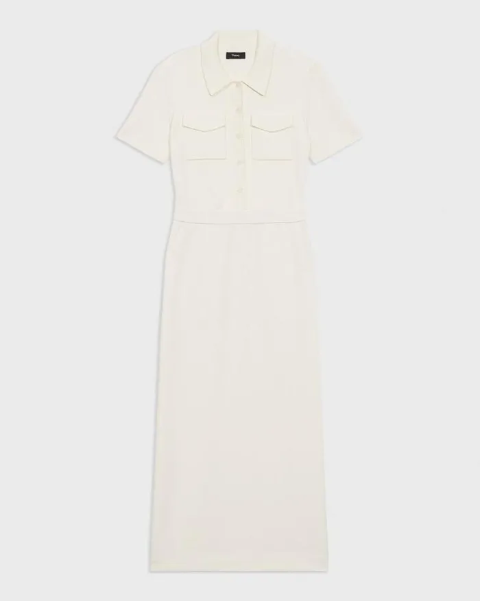 Dresses Women Theory Military Midi Dress In Admiral Crepe Rice