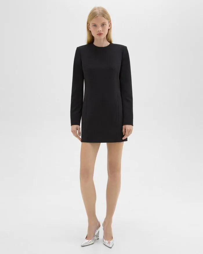 Dresses Women Theory Mini Tunic Dress In Crepe Black