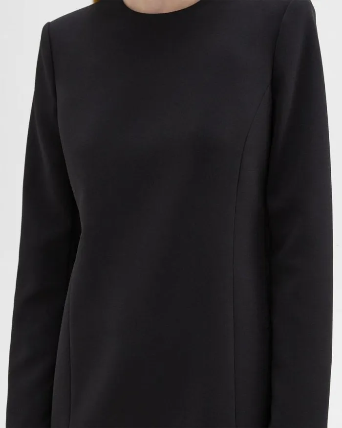 Dresses Women Theory Mini Tunic Dress In Crepe Black Dresses Women Theory Mini Tunic Dress In Crepe Black