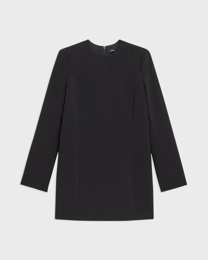 Dresses Women Theory Mini Tunic Dress In Crepe Black Dresses Women Theory Mini Tunic Dress In Crepe Black