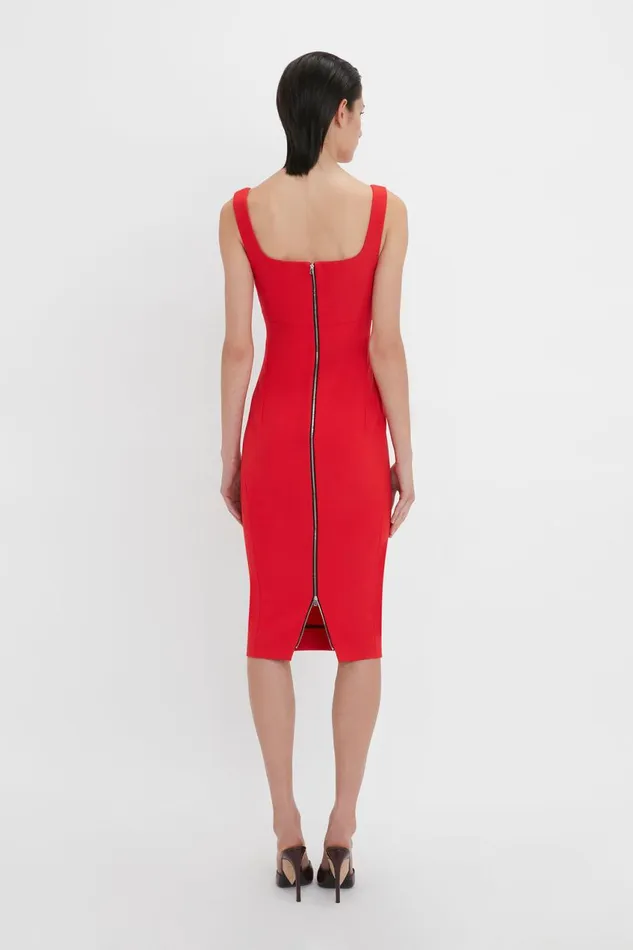 Dresses Women Victoria Beckham Sleeveless Fitted TShirt Dress In Bright Red Dresses Women Victoria Beckham Sleeveless Fitted TShirt Dress In Bright Red