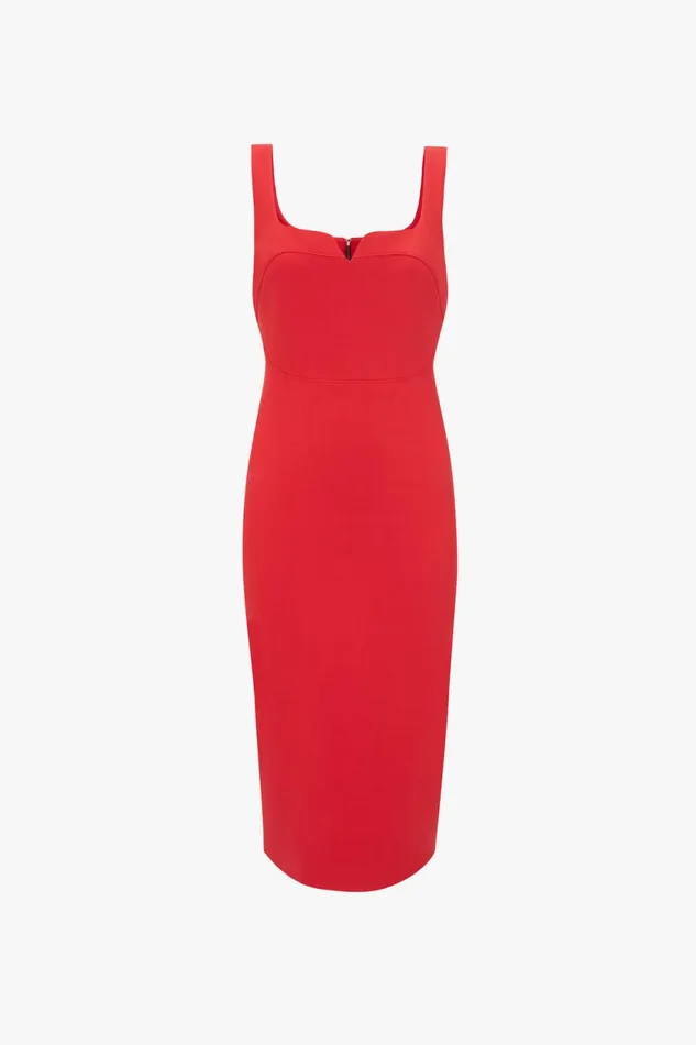 Dresses Women Victoria Beckham Sleeveless Fitted TShirt Dress In Bright Red Dresses Women Victoria Beckham Sleeveless Fitted TShirt Dress In Bright Red