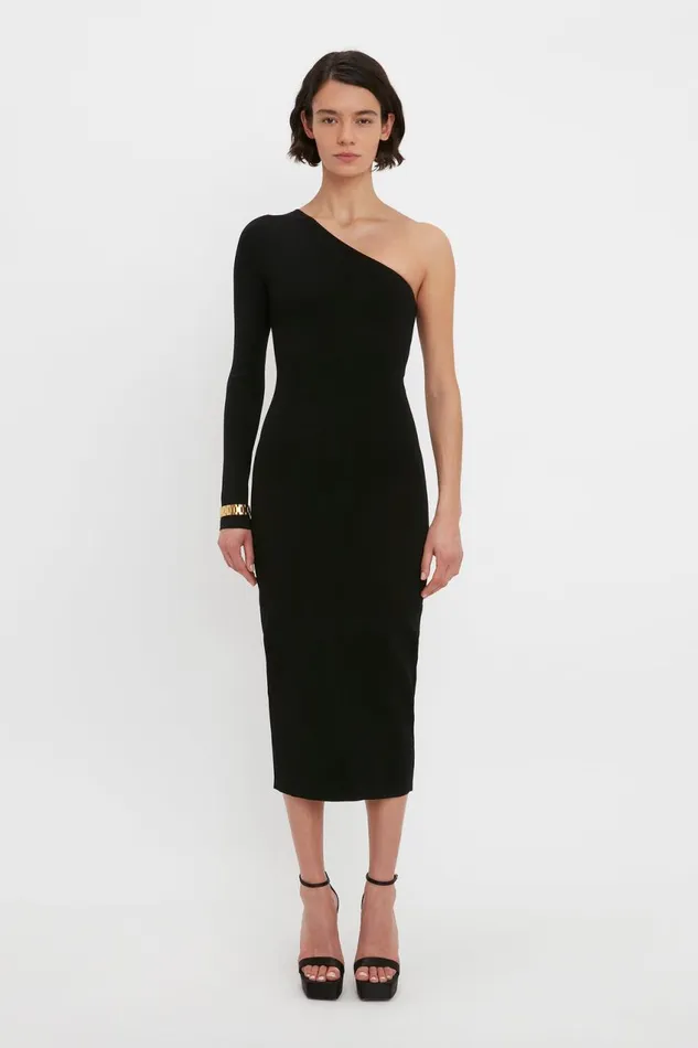 Dresses Women Victoria Beckham VB Body One Shoulder Midi Dress In Black