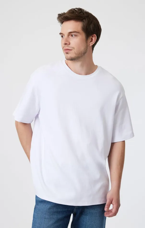Drop Shoulder TShirt In White Men Mavi Jeans TShirts