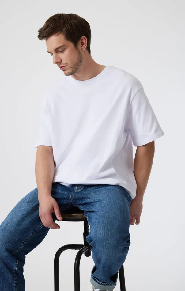 Drop Shoulder TShirt In White Men Mavi Jeans TShirts Drop Shoulder TShirt In White Men Mavi Jeans TShirts