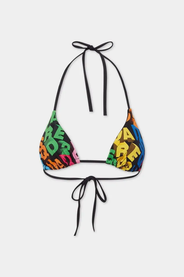 Dsquared2 Beachwear Allover Logo Triangle Top Fantasy 8211 Women