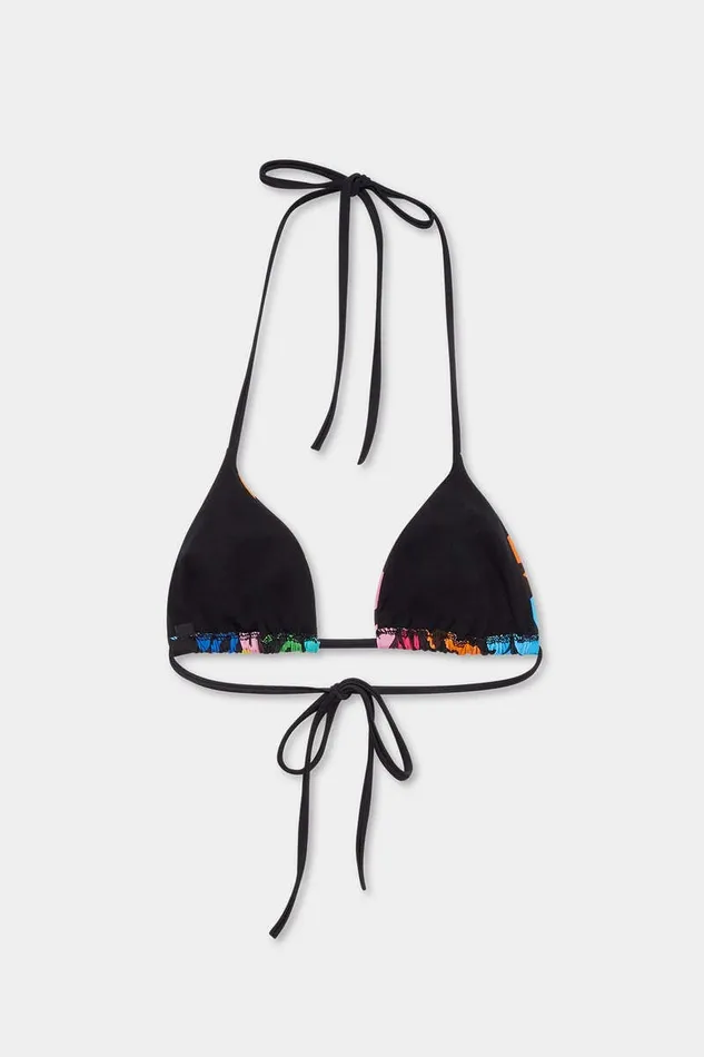 Dsquared2 Beachwear Allover Logo Triangle Top Fantasy 8211 Women