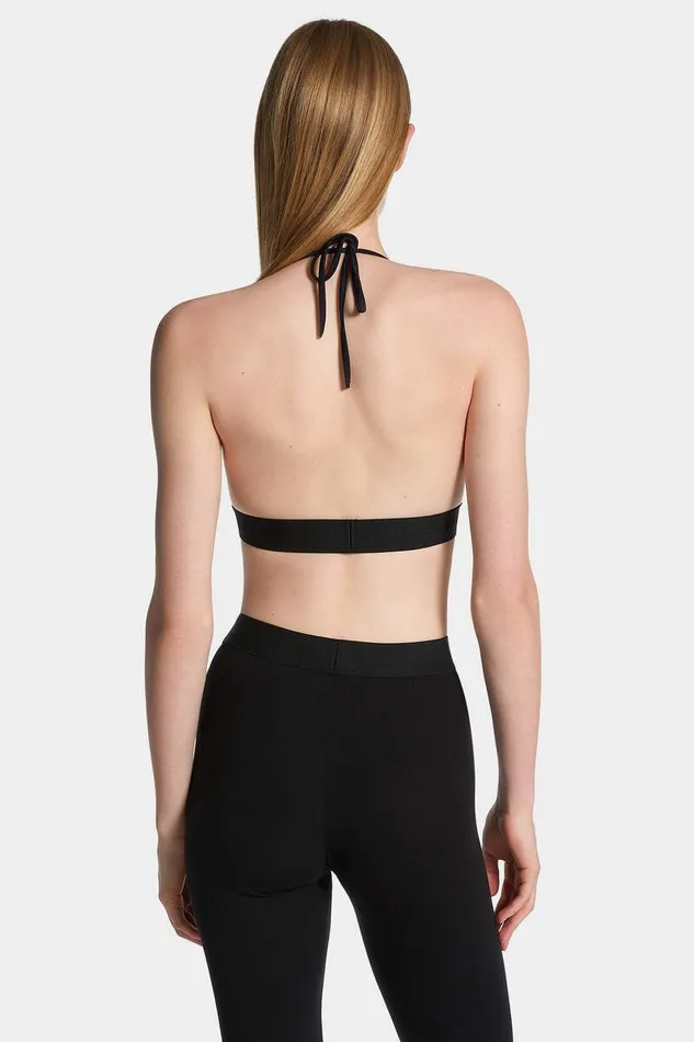 Dsquared2 Beachwear Logo Band Triangle Top Blackgreen 8211 Women