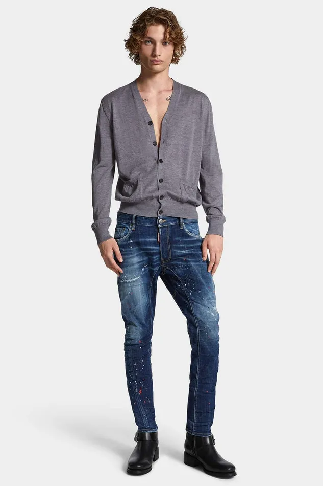 Dsquared2 Jeans Medium Easy Wash Tidy Biker Jeans Navy 8211 Men