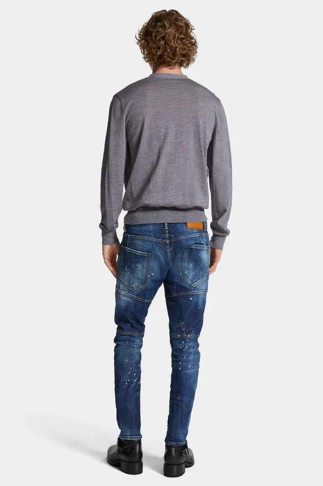 Dsquared2 Jeans Medium Easy Wash Tidy Biker Jeans Navy 8211 Men