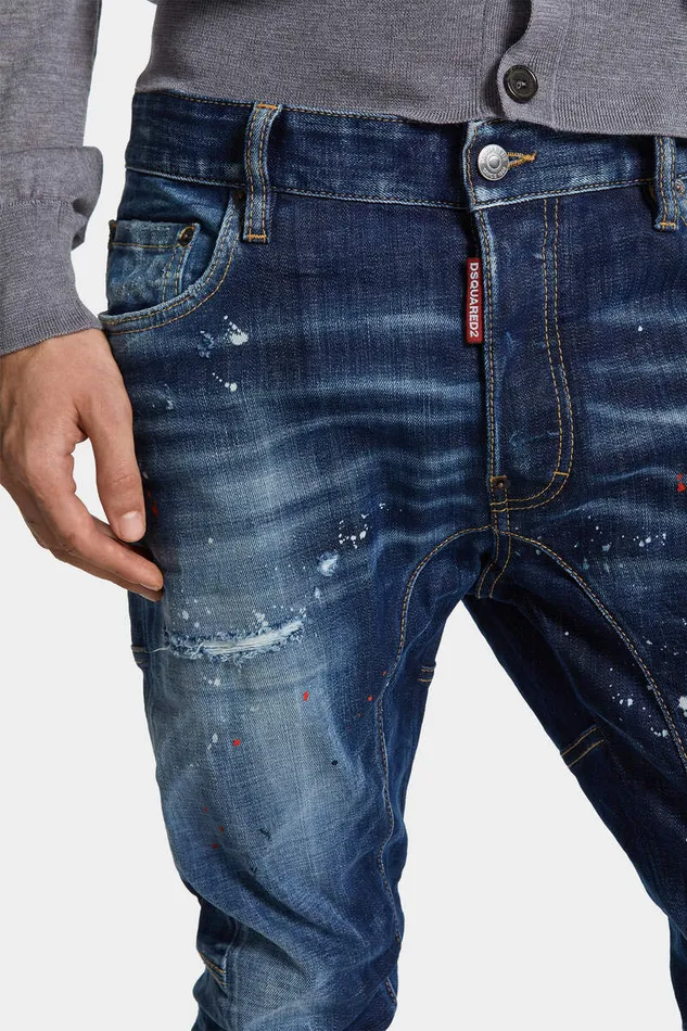 Dsquared2 Jeans Medium Easy Wash Tidy Biker Jeans Navy 8211 Men