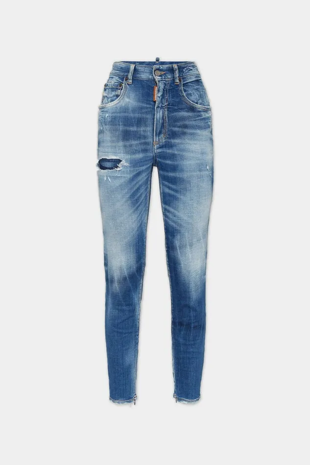 Dsquared2 Jeans Medium Small Hole Wash High Waist Twiggy Jeans Navy 8211 Women