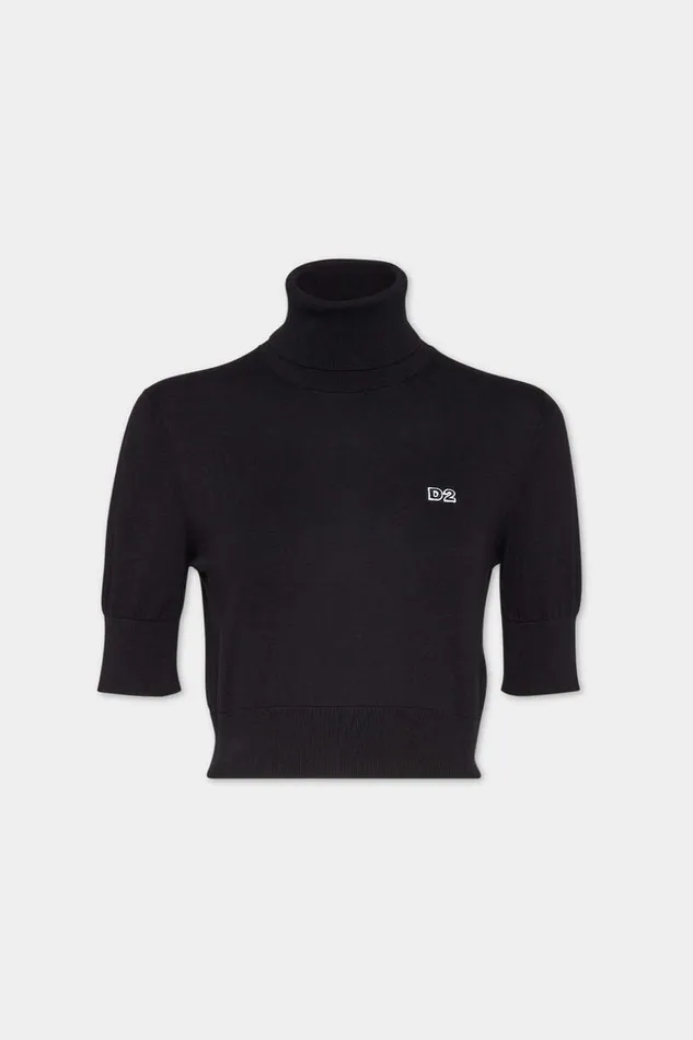 Dsquared2 Knitwear Cropped D2 Turtleneck Black 8211 Women