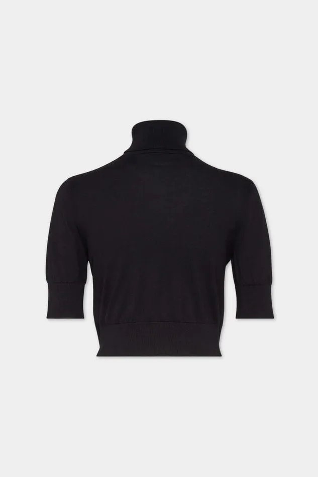 Dsquared2 Knitwear Cropped D2 Turtleneck Black 8211 Women