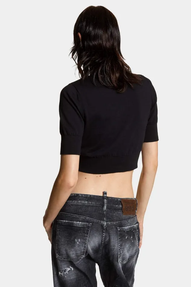 Dsquared2 Knitwear Cropped D2 Turtleneck Black 8211 Women