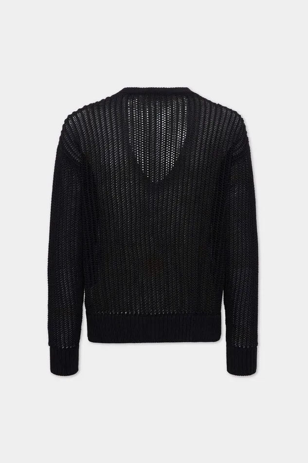 Dsquared2 Knitwear OpenKnit V Neck Pullover Black 8211 Men