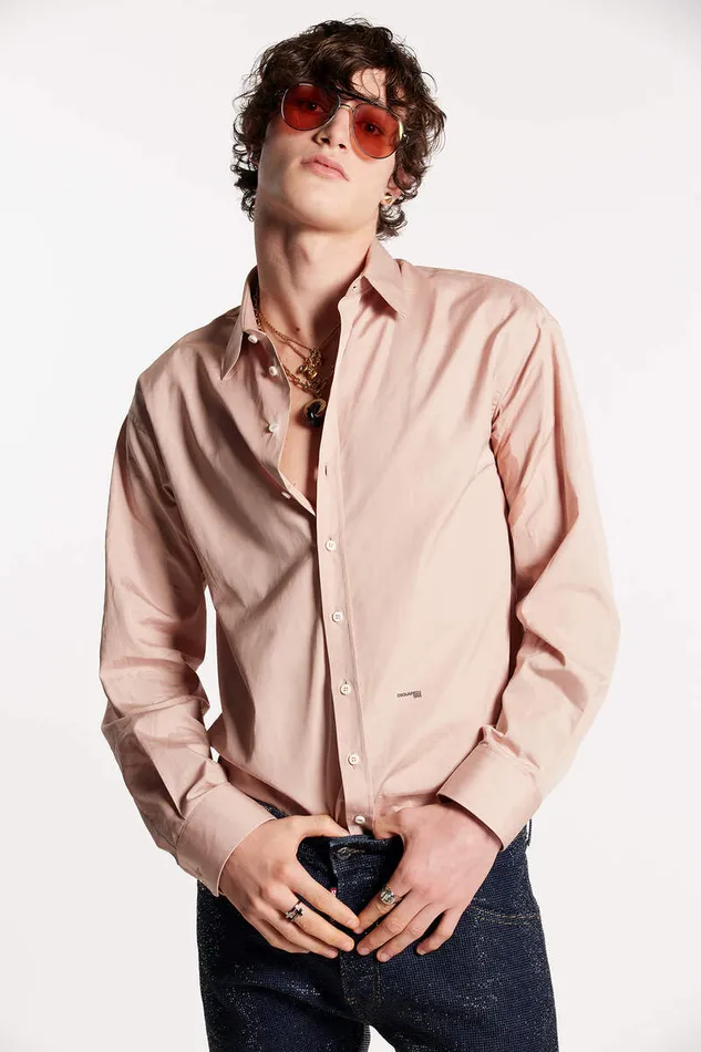 Dsquared2 Shirts Drop Shoulder Shirt Light Pink 8211 Men