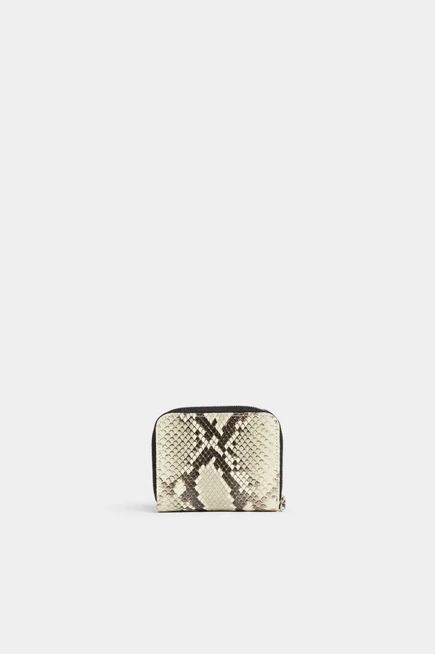 Dsquared2 Small Leather Goods Python Gothic Leather Zip Wallet Rock 8211 Women
