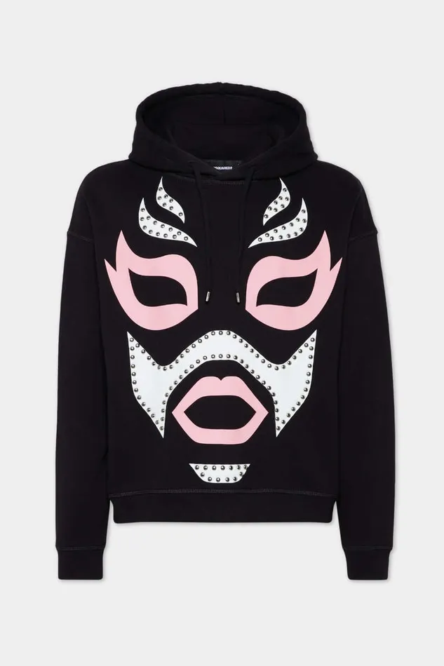 Dsquared2 Sweatshirts Wash Relax Fit Mask Hoodie Black 8211 Men