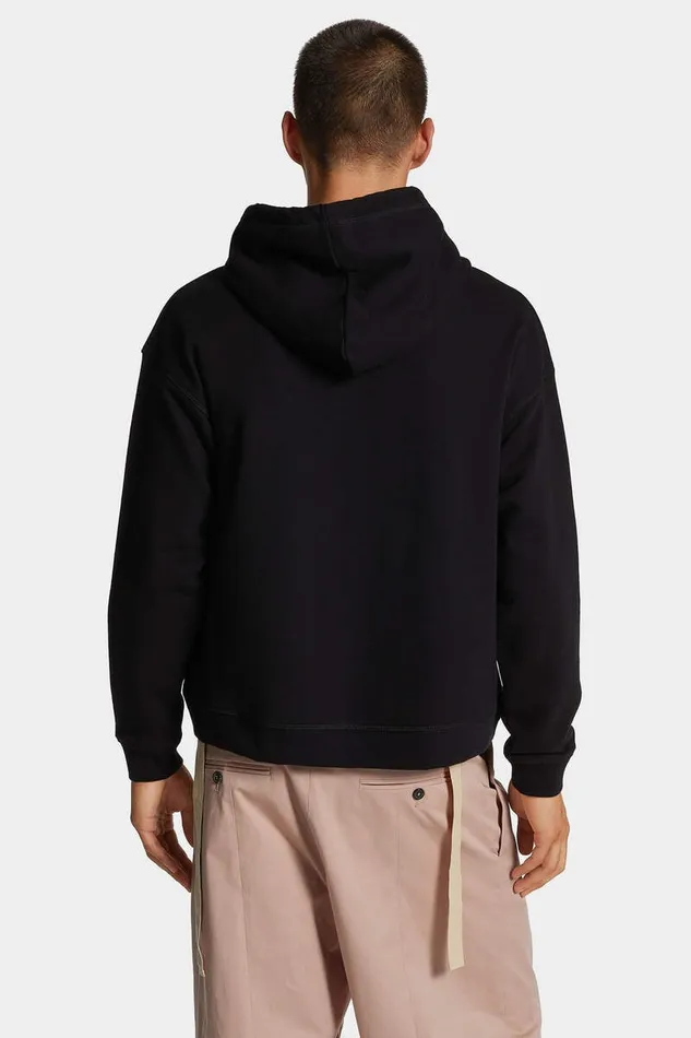 Dsquared2 Sweatshirts Wash Relax Fit Mask Hoodie Black 8211 Men