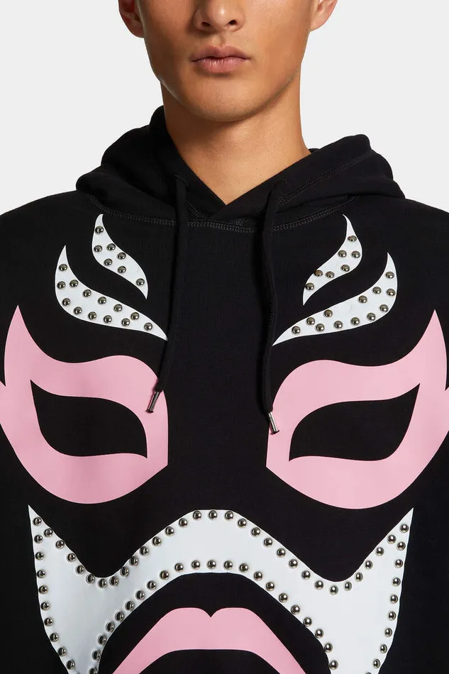 Dsquared2 Sweatshirts Wash Relax Fit Mask Hoodie Black 8211 Men