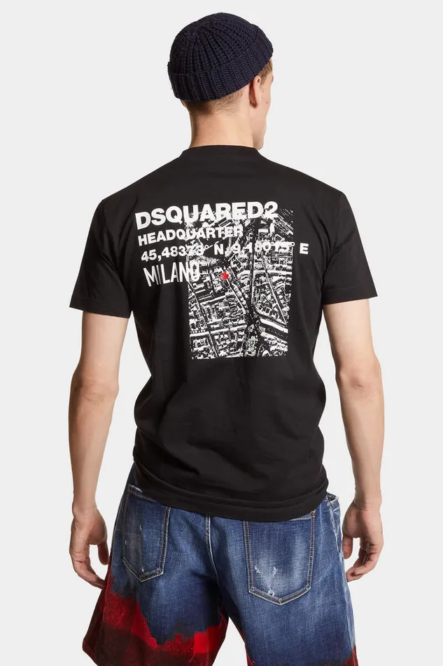 Dsquared2 TShirts and Polo Ceresio Map Cool Fit TShirt Black 8211 Men