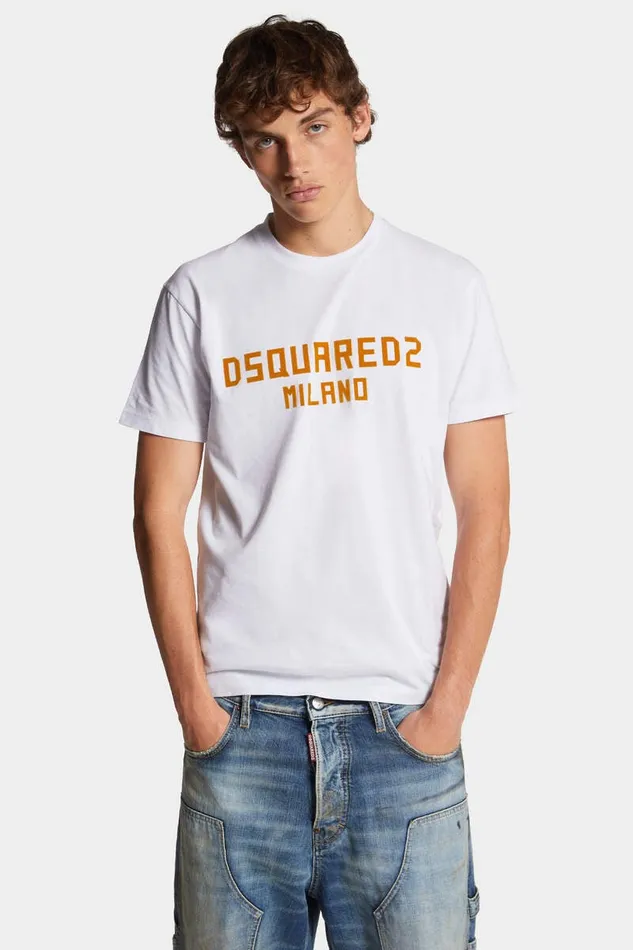 Dsquared2 TShirts and Polo Cool Fit Milano TShirt Whiteochre 8211 Men