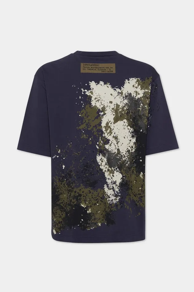 Dsquared2 TShirts and Polo Loose Fit Camo TShirt Navy 8211 Men