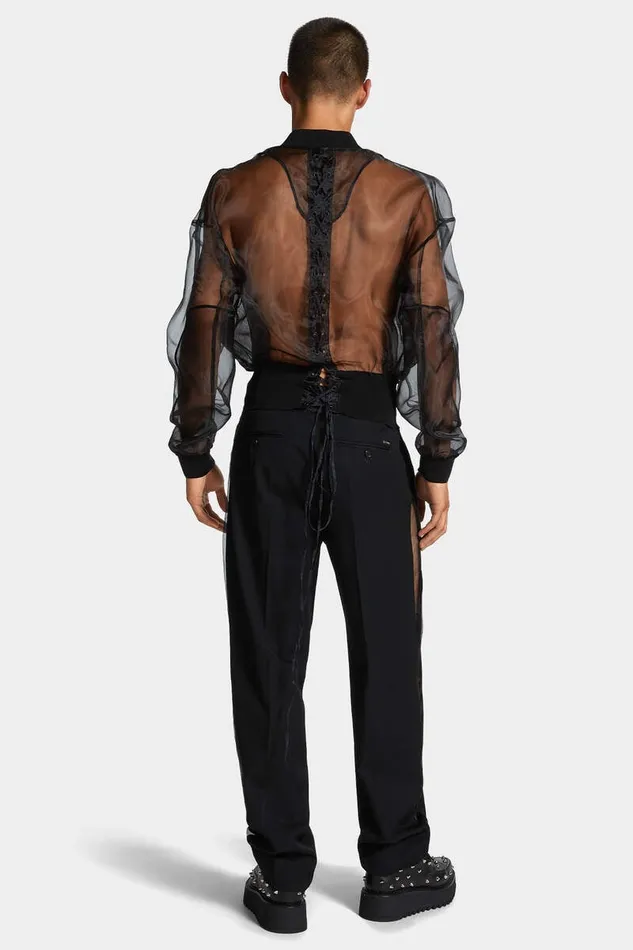 Dsquared2 Trousers SeeThrough Relaxed Pant Black 8211 Men