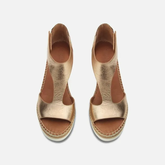 Elyssa Easy TStrap Wedge Sandal Rose Gold Women Kenneth Cole Sandals