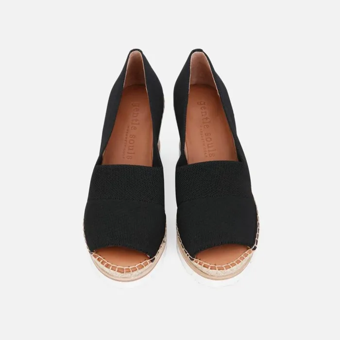 Elyssa Sporty ALine Espadrille Wedge Black Women Kenneth Cole Gentle Souls