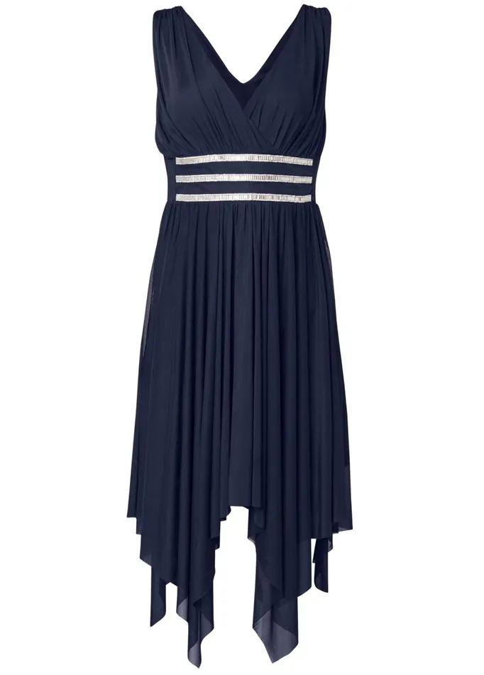 EMBELLISHED TRIM DRESS Navy Women VENUS Short Dresses