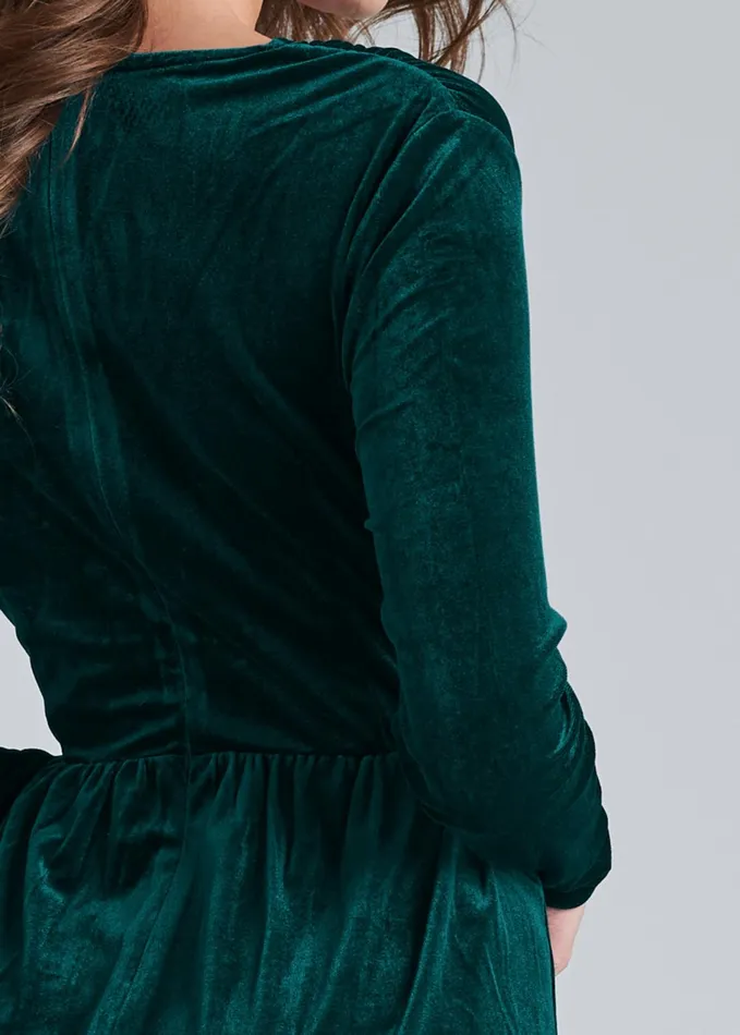 EMBELLISHED VELVET DRESS Green Women VENUS Party Dresses