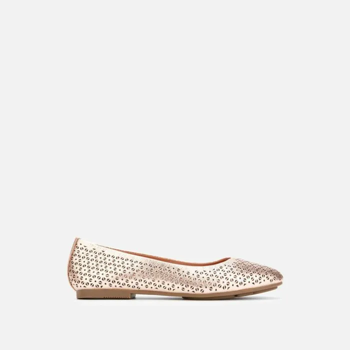 Eugene Perforated Metallic Ballet Flat Rose Gold Women Kenneth Cole Flats