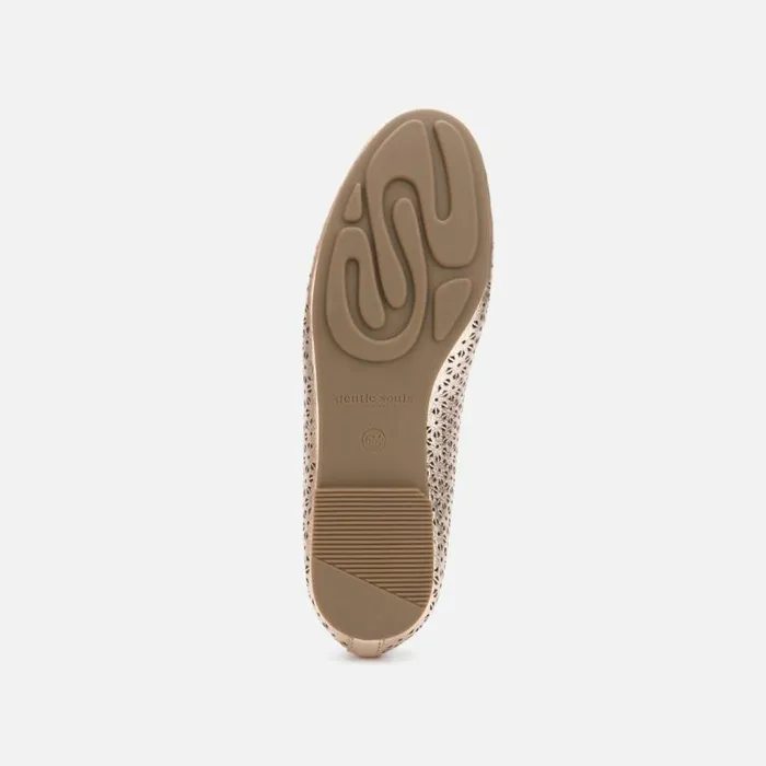 Eugene Perforated Metallic Ballet Flat Rose Gold Women Kenneth Cole Flats