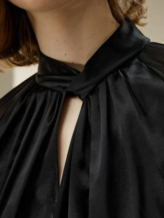 Evelyn Silk Blouse With SemiSheer Sleeves Women Blouses Lilysilk Shirts