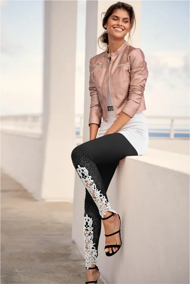 FauxLeather LaceUp Jacket Rose Gold Women VENUS Jackets