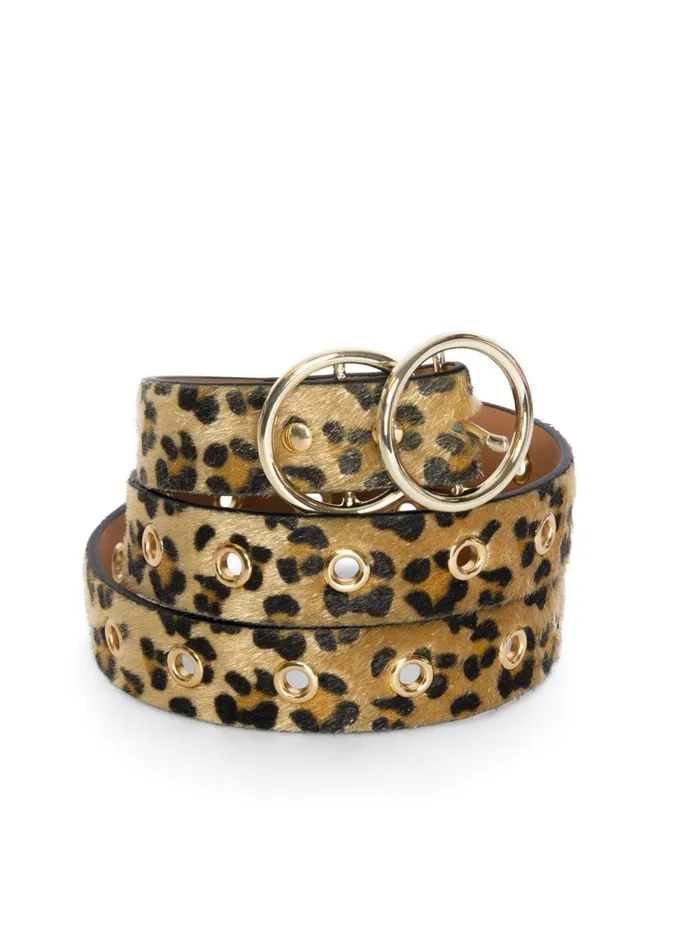 FAUX PONY HAIR LEOPARD BELT Brown Multi Women VENUS Belts