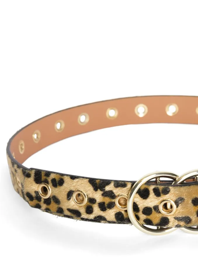 FAUX PONY HAIR LEOPARD BELT Brown Multi Women VENUS Belts
