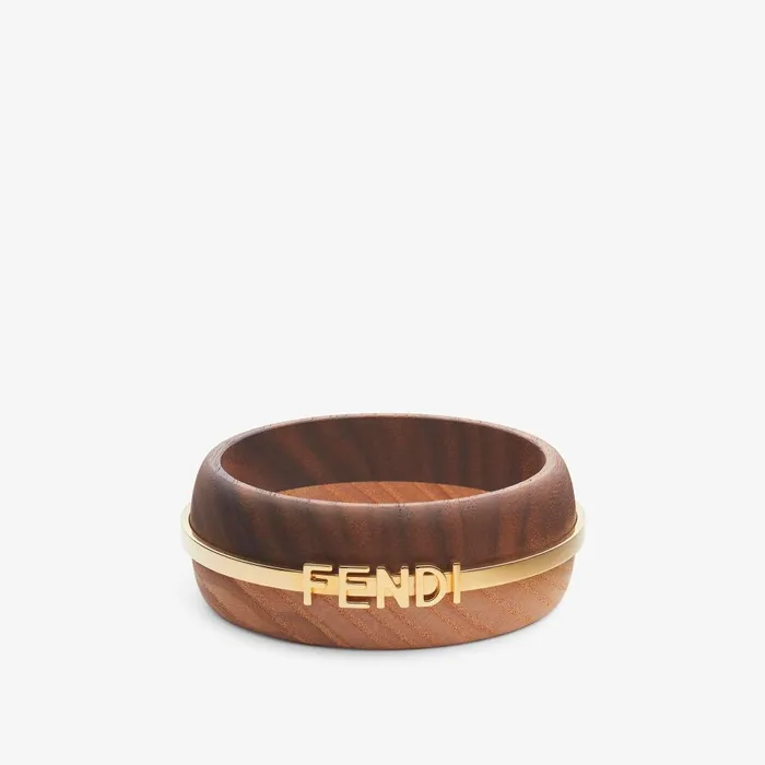 Fendi Bracelets Fendigraphy Bracelet Brown Wood Bracelet 8211 Women