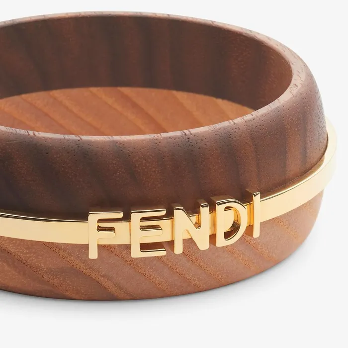 Fendi Bracelets Fendigraphy Bracelet Brown Wood Bracelet 8211 Women