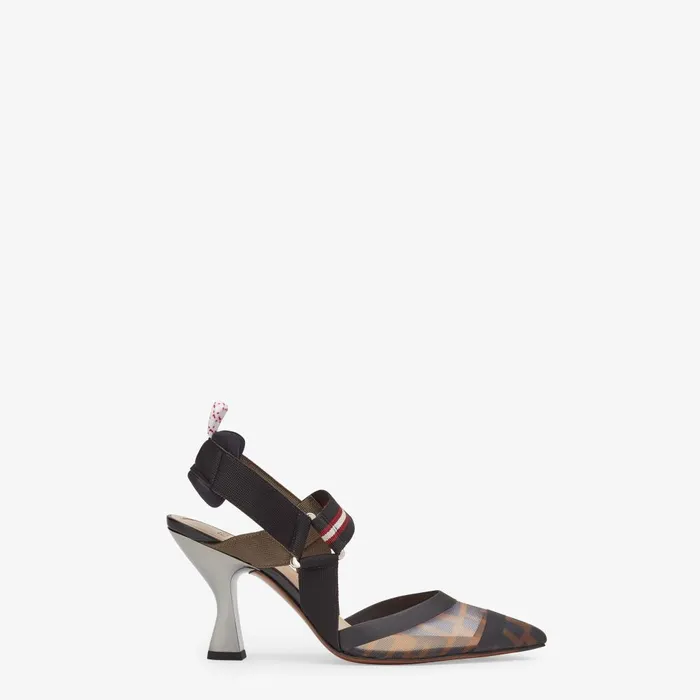 Fendi Colibr Colibr Multicolor Tech Mesh Highheeled Slingbacks 8211 Women