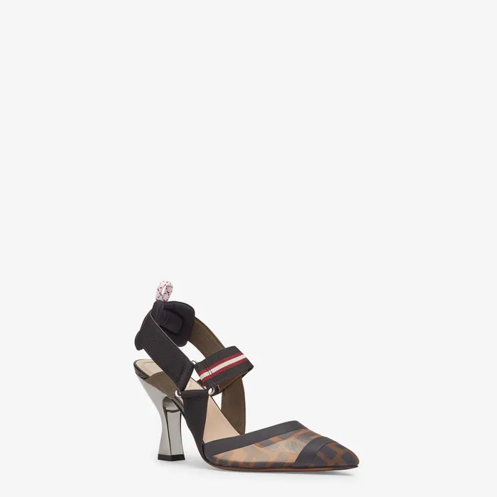 Fendi Colibr Colibr Multicolor Tech Mesh Highheeled Slingbacks 8211 Women