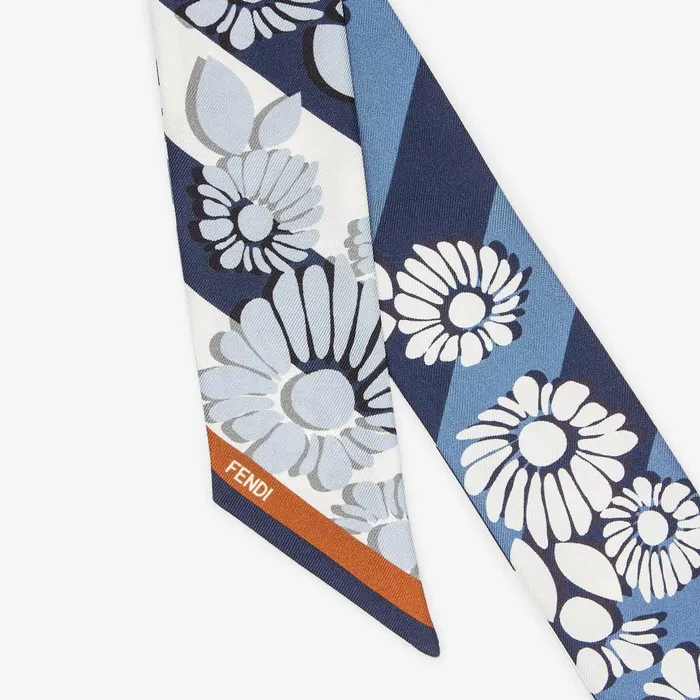 Fendi Hair Accessories Wrappy Light Blue Silk Bandeau 8211 Women