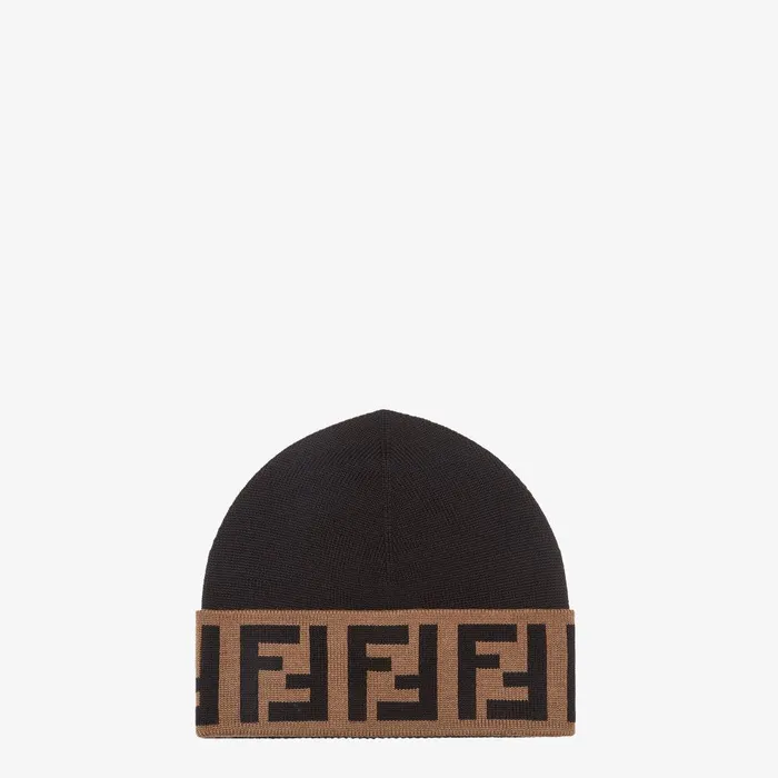 Fendi Hats and Gloves Beanie Black Wool Hat 8211 Men