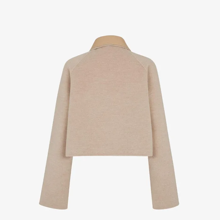 Fendi Jackets Blouson Beige Wool Jacket 8211 Women