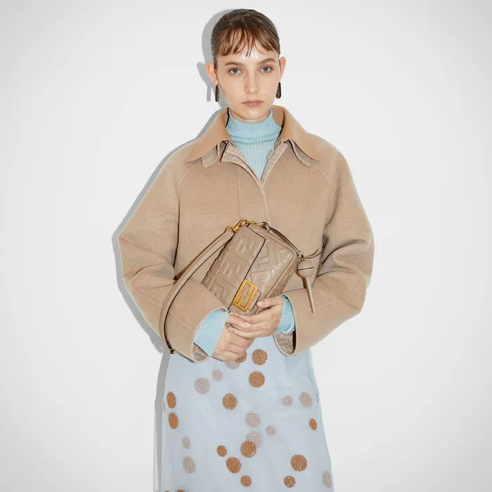 Fendi Jackets Blouson Beige Wool Jacket 8211 Women