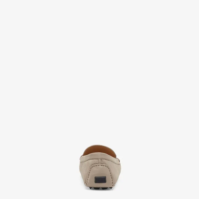 Fendi Loafers and Drivers Fendi O039Lock Driving Shoes Beige Nubuck Leather Loafers 8211 Men