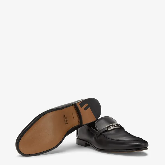 Fendi Loafers and Drivers Fendi O039Lock Loafers Black Leather Loafers 8211 Men