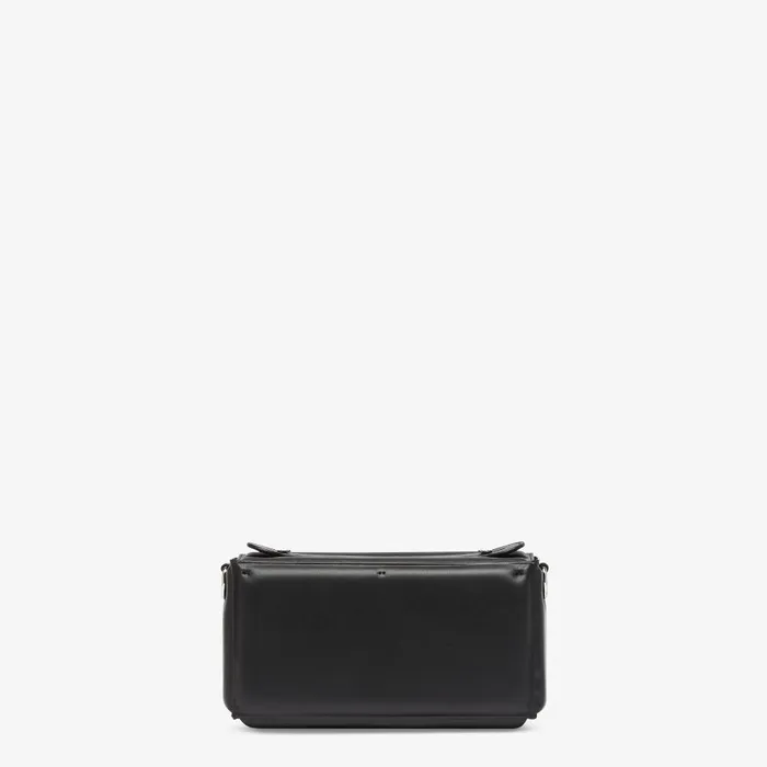 Fendi Messenger Bags Soft Trunk Baguette Black Padded Nappa Leather Bag 8211 Men